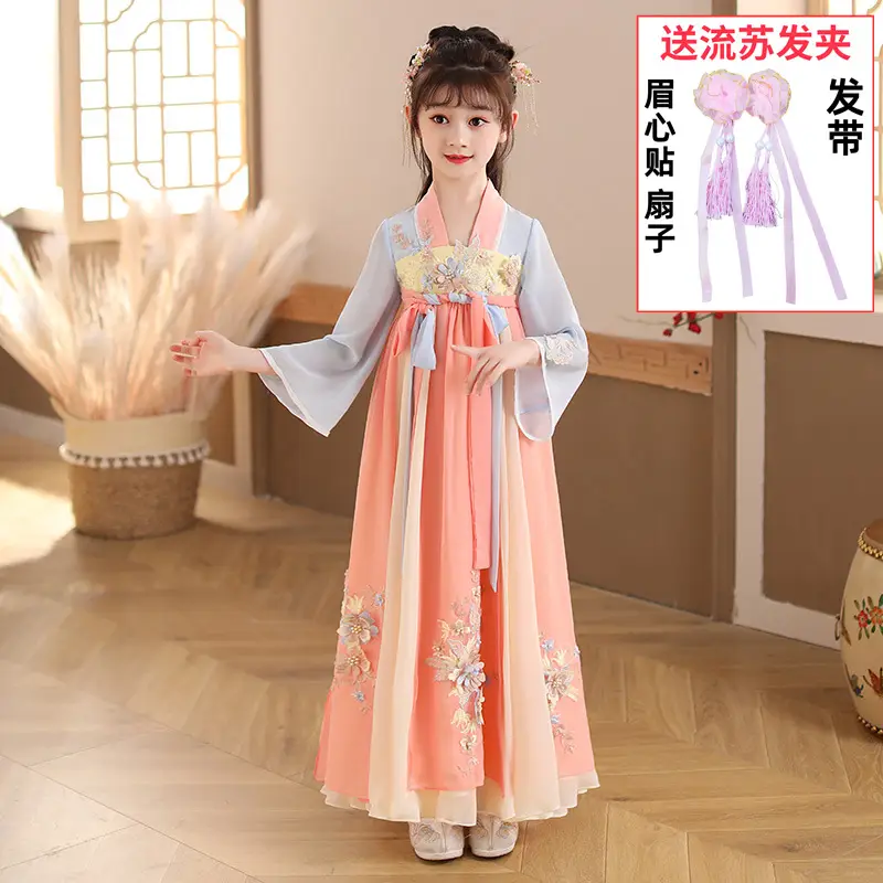 Y2022 Girls Tulle Han Dress Pink Mid-Length - Image 7