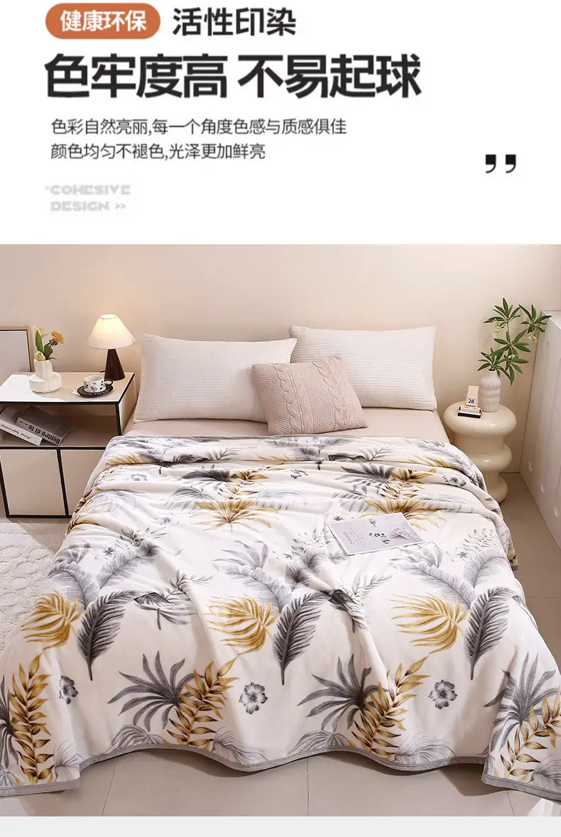 Blue Flannel Blanket Set for Bed & Gift Box — feature 11