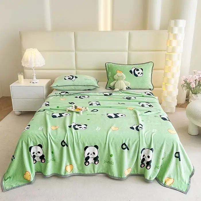 Blue Flannel Blanket Set for Bed & Gift Box - Image 11