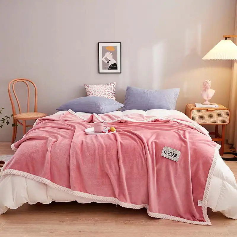 Blue Flannel Blanket Set for Bed & Gift Box - Image 15