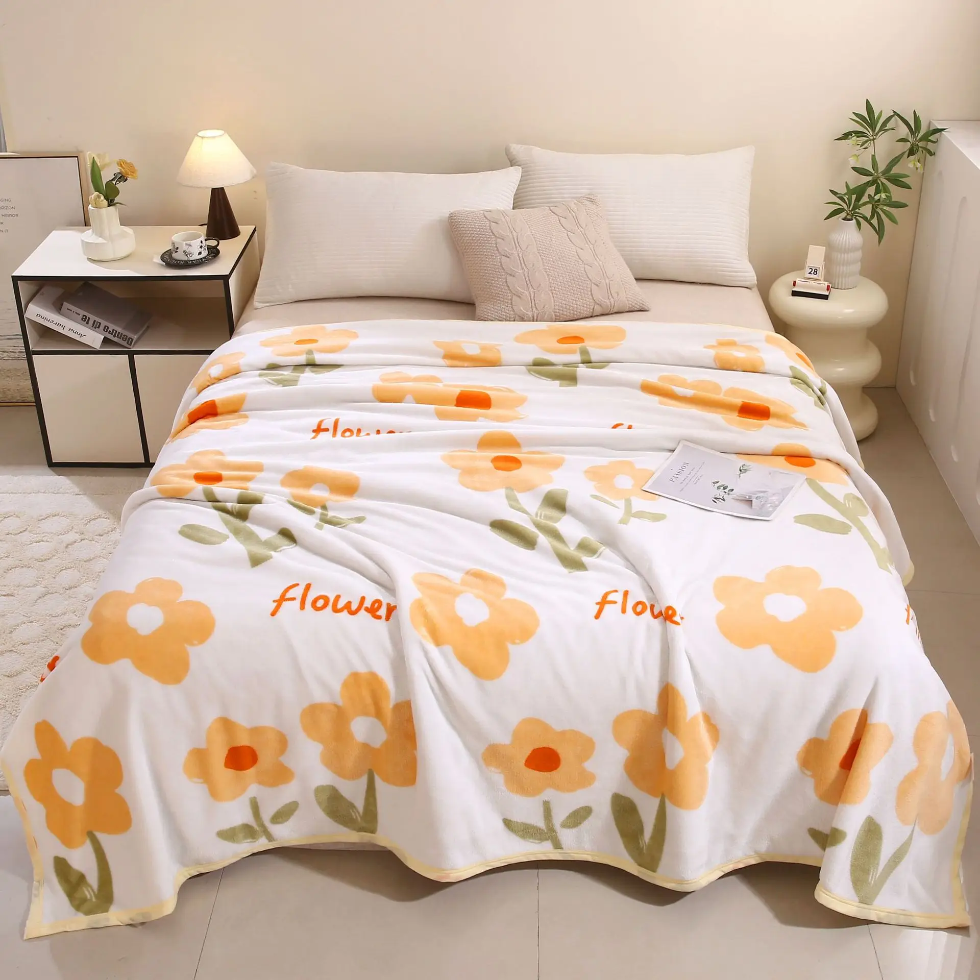 Blue Flannel Blanket Set for Bed & Gift Box - Image 7