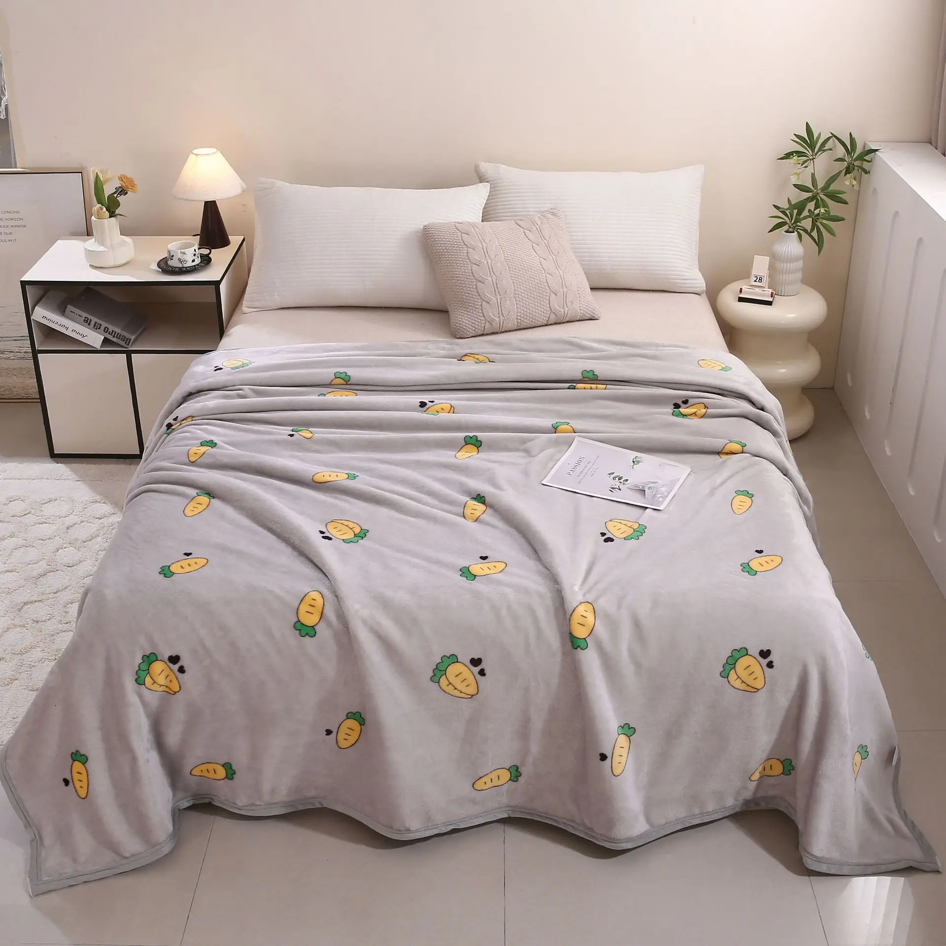 Blue Flannel Blanket Set for Bed & Gift Box - Image 9