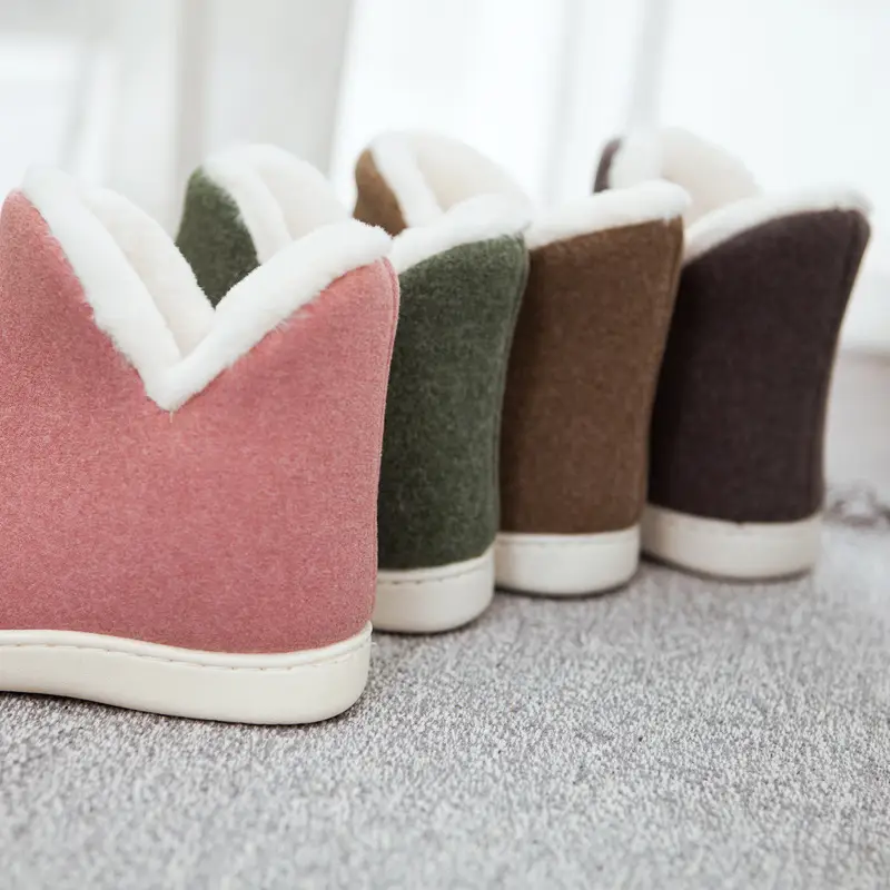 Winter Children's cotton slippers non-slip cotton-padded shoes for middle and big children's home student bedroom warm plush shoes for boys and girls — feature 17