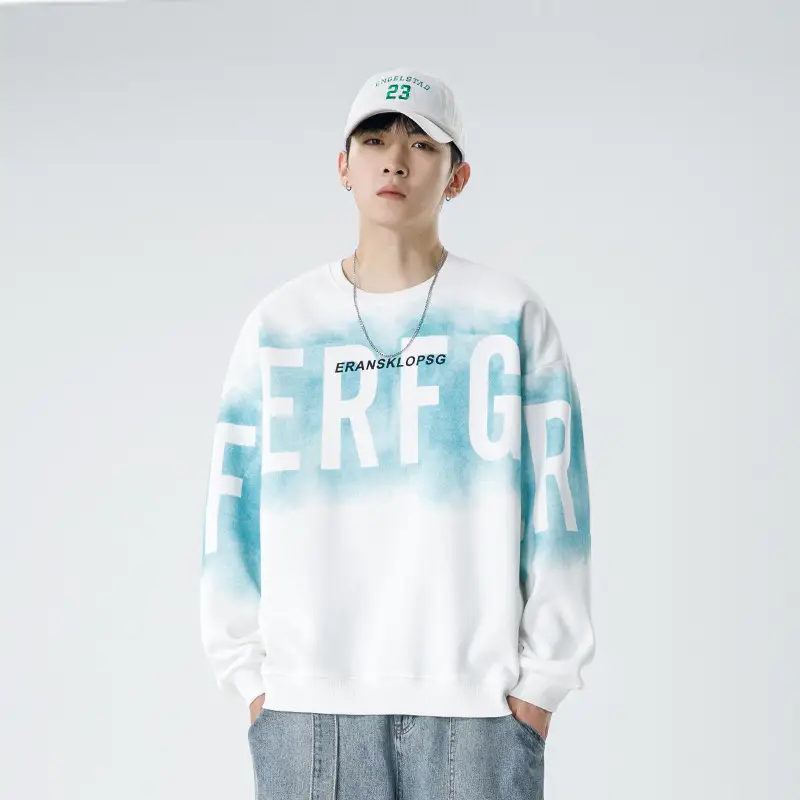 Kun Haipeng Printed Sweatshirt Black Blue Graphic Men - Image 4
