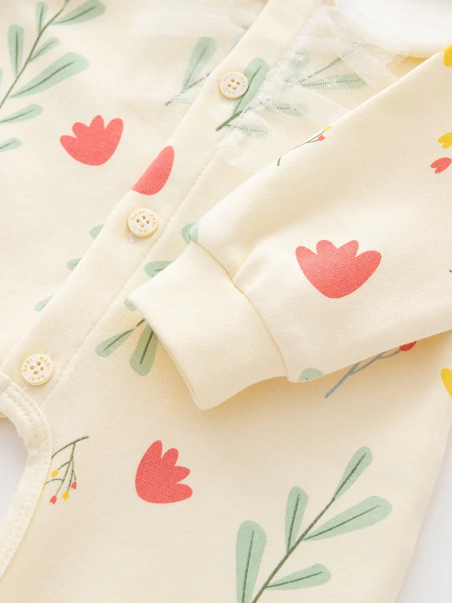 Newborn Pure Cotton Open File Baby Jumpsuit Set