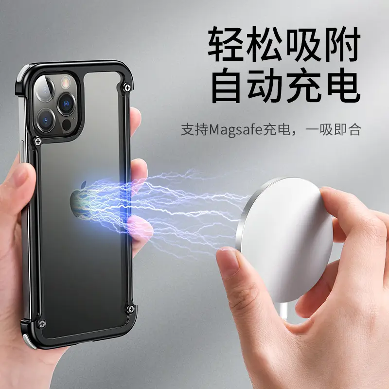 Anti-Fall Protective iPhone Phone Case Metal Frame Black - Image 5