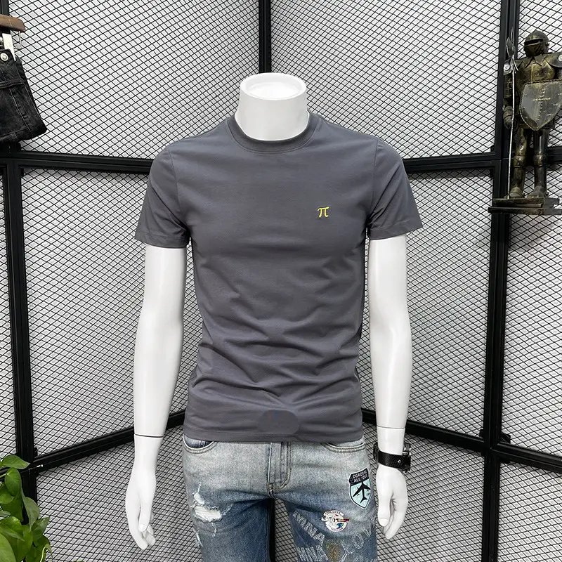 Men Black Slim Fit T-Shirt 2024 Summer Casual - Image 5