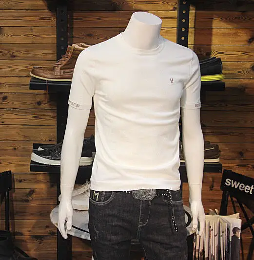 Men's Green Slim Fit T-Shirt Mercerized Cotton - Image 7