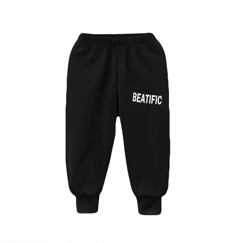 Girls Grey Letter Print Sweatpants Spring Autumn - Image 9