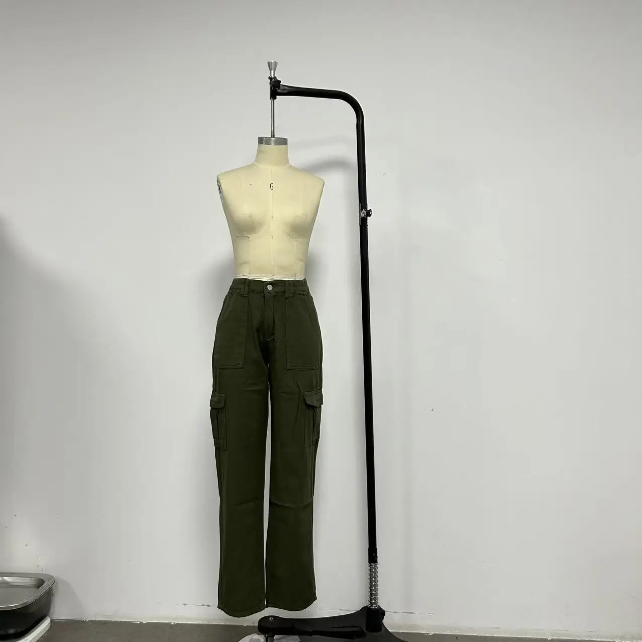 Women's Slim Fit Multi-Pocket Overalls Beige — feature 11