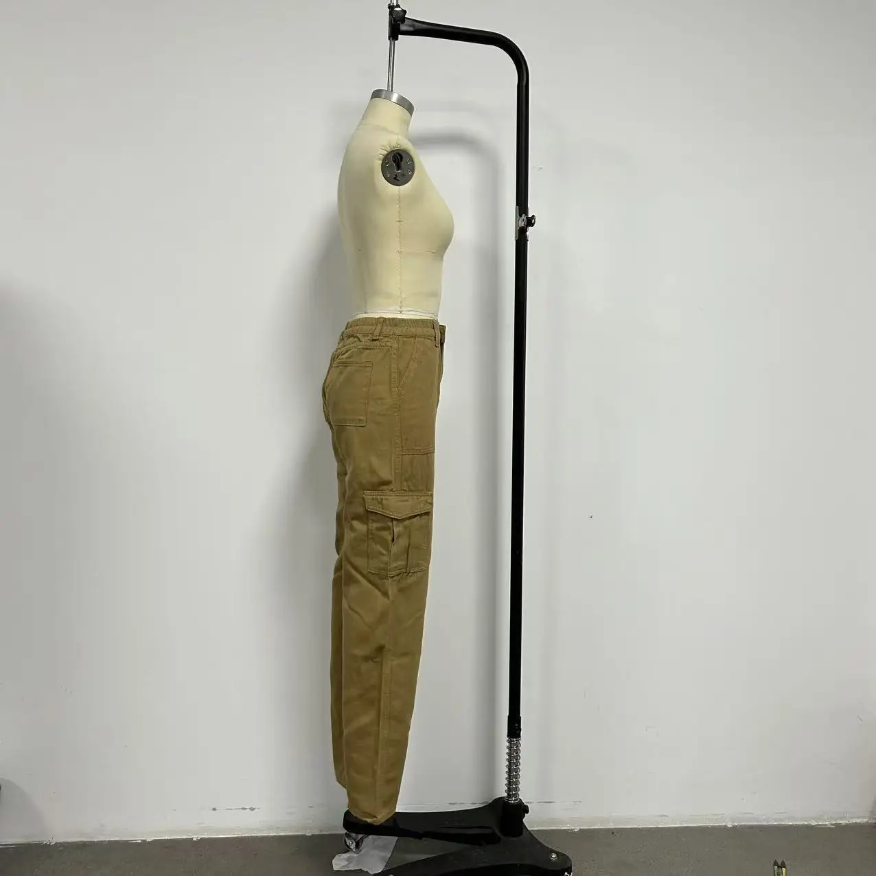 Women's Slim Fit Multi-Pocket Overalls Beige — feature 12
