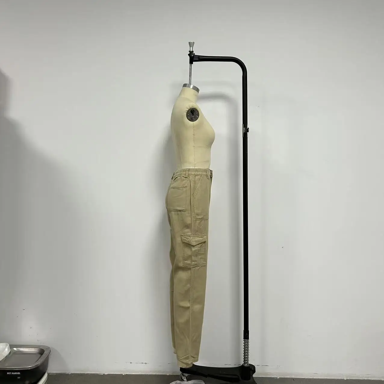 Women's Slim Fit Multi-Pocket Overalls Beige — feature 13