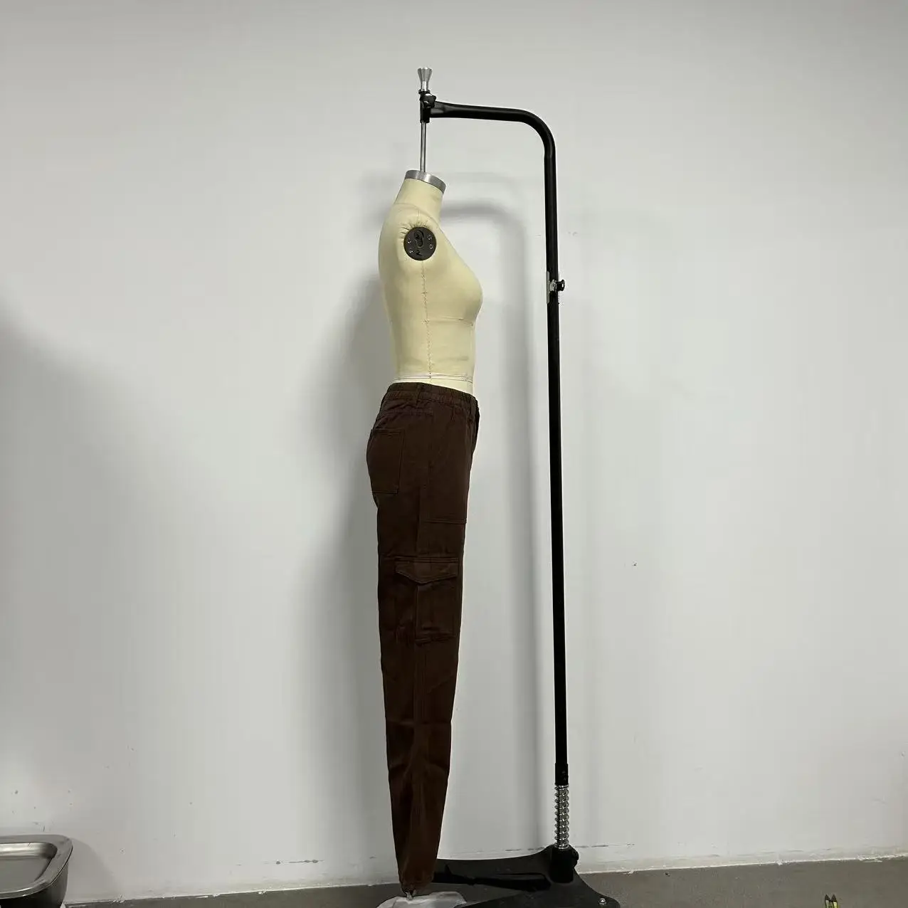 Women's Slim Fit Multi-Pocket Overalls Beige — feature 15