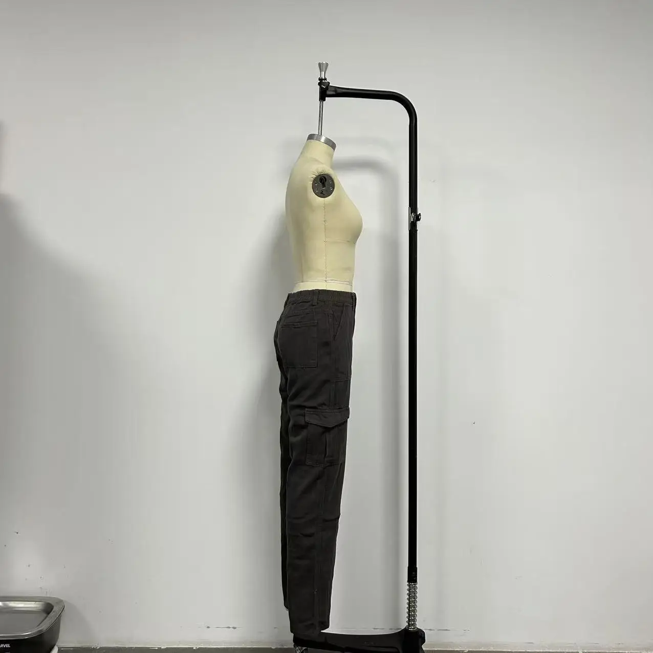 Women's Slim Fit Multi-Pocket Overalls Beige — feature 17