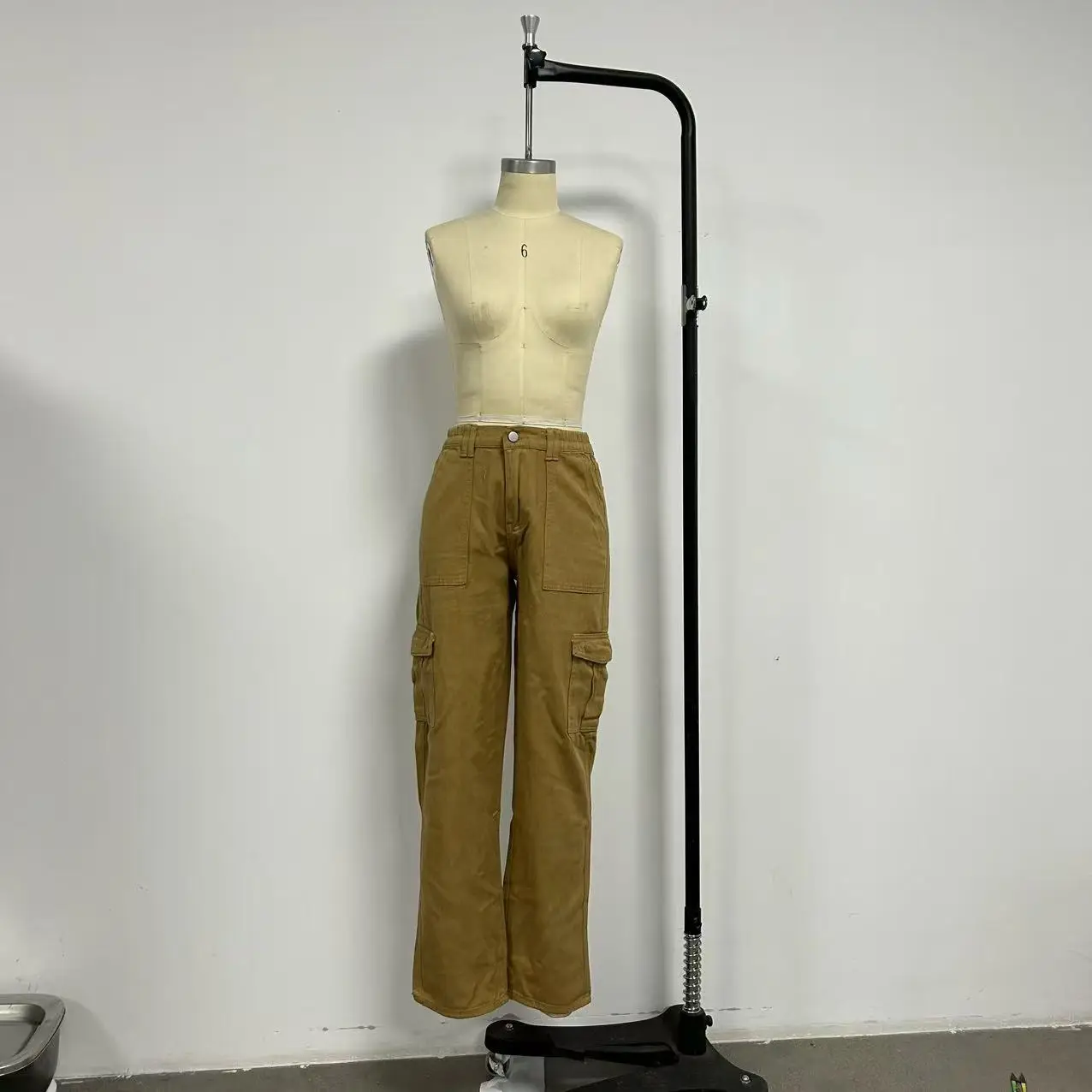 Women's Slim Fit Multi-Pocket Overalls Beige — feature 4