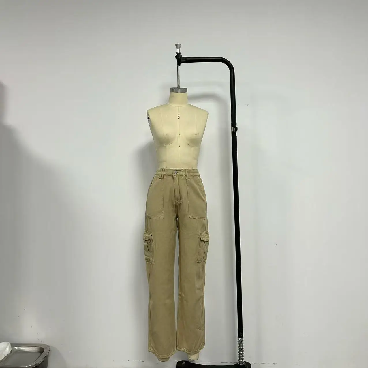 Women's Slim Fit Multi-Pocket Overalls Beige — feature 5