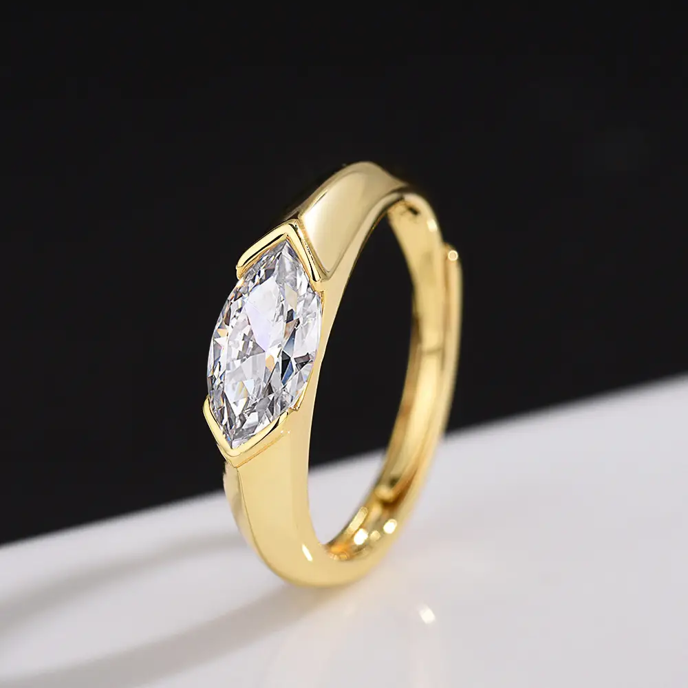 Adjustable Zircon Ring for Women, Same Zircon, Niche Design - Image 4