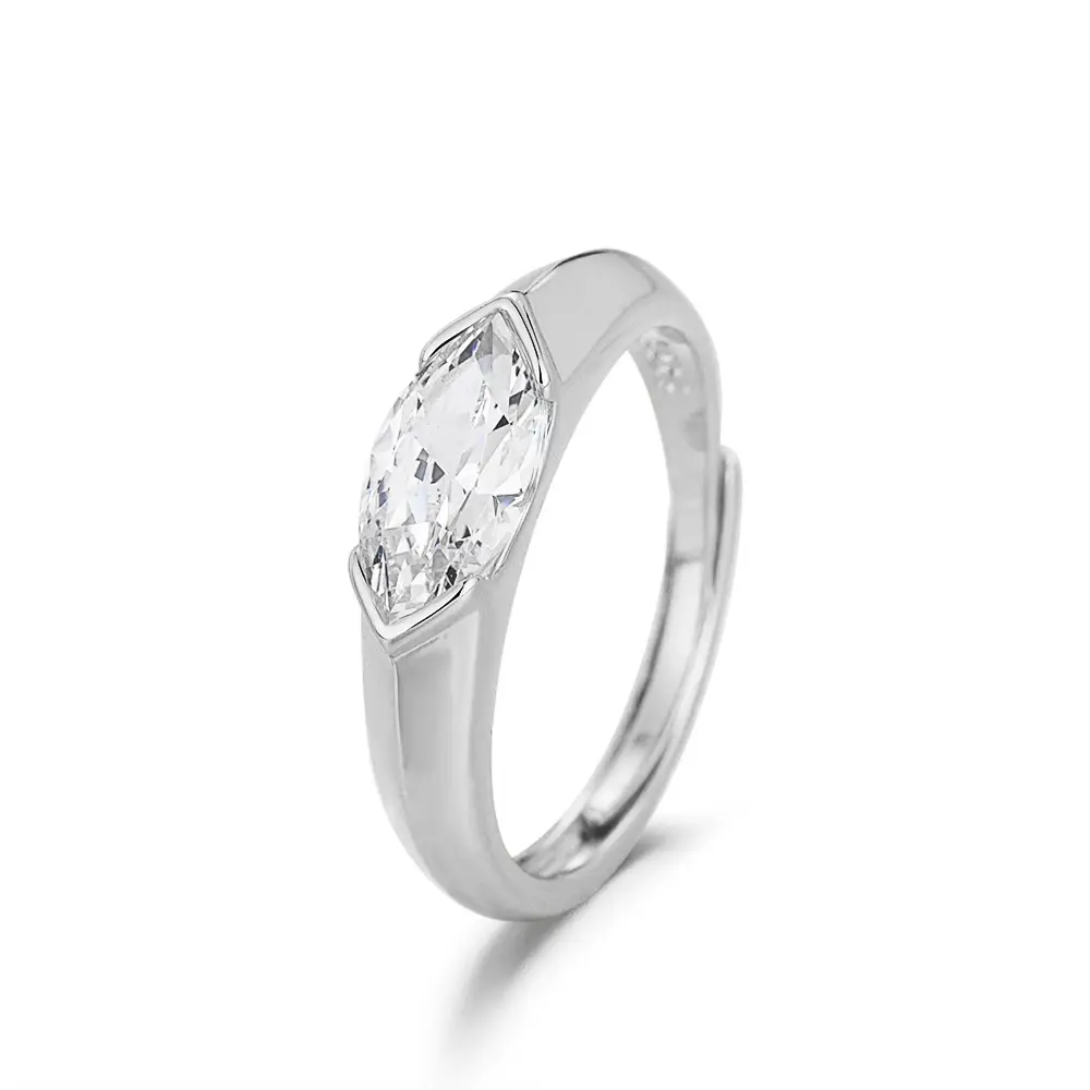 Adjustable Zircon Ring for Women, Same Zircon, Niche Design - Image 7