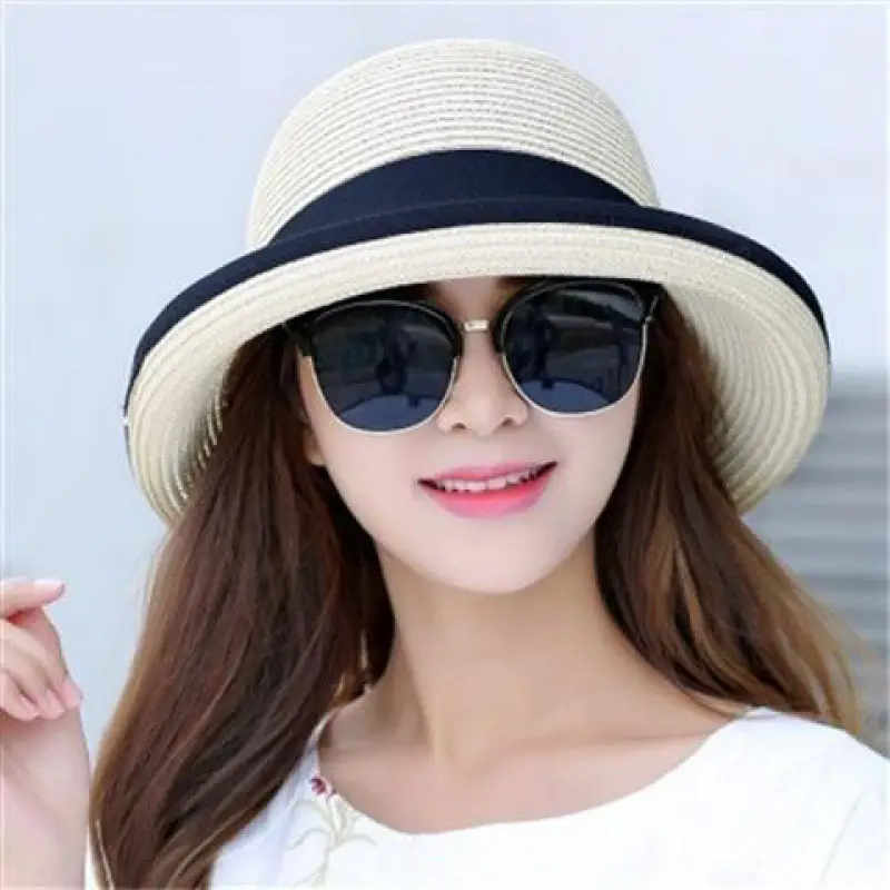 Women Straw Sun Hat UV Protective Summer Wear - Image 2