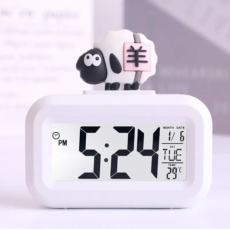 Pink Cartoon Alarm Clock with Multi-Function Timer - Image 2