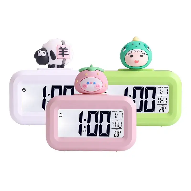 Pink Cartoon Alarm Clock with Multi-Function Timer - Image 11