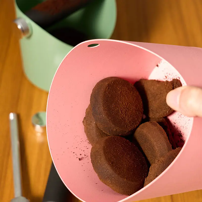 Pink Non-Slip Coffee Powder Bucket for Bar & Home Use