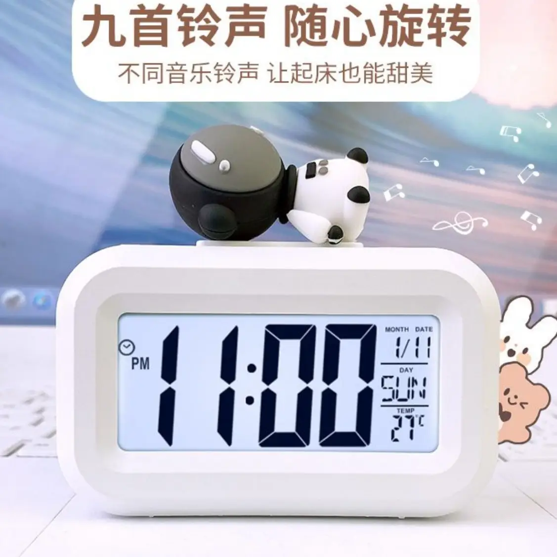 Cute Pink Pig Design Alarm Clock for Kids