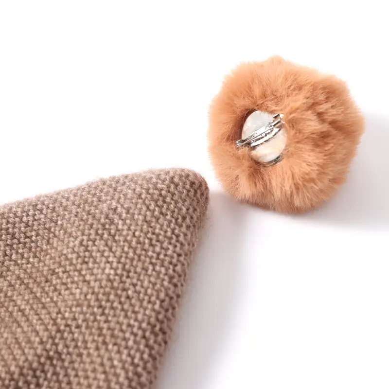 Children's Warm Yellow Wool Hat with Pom Pom - Image 10