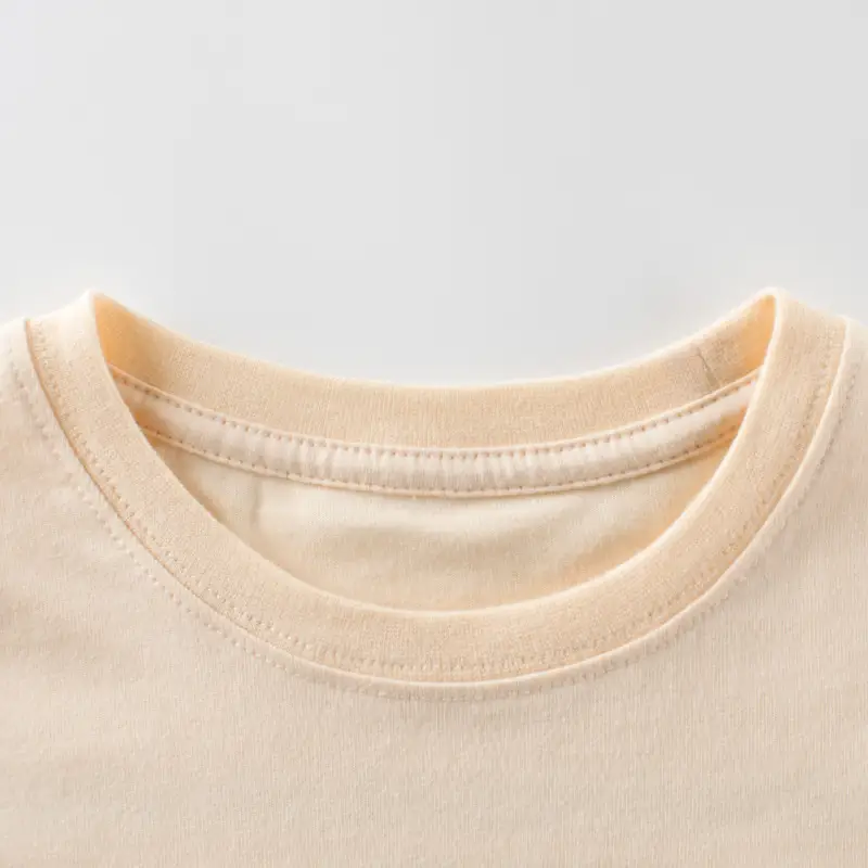 Korean Kids Long Sleeve T-Shirt Cream Cotton 2024 - Image 3