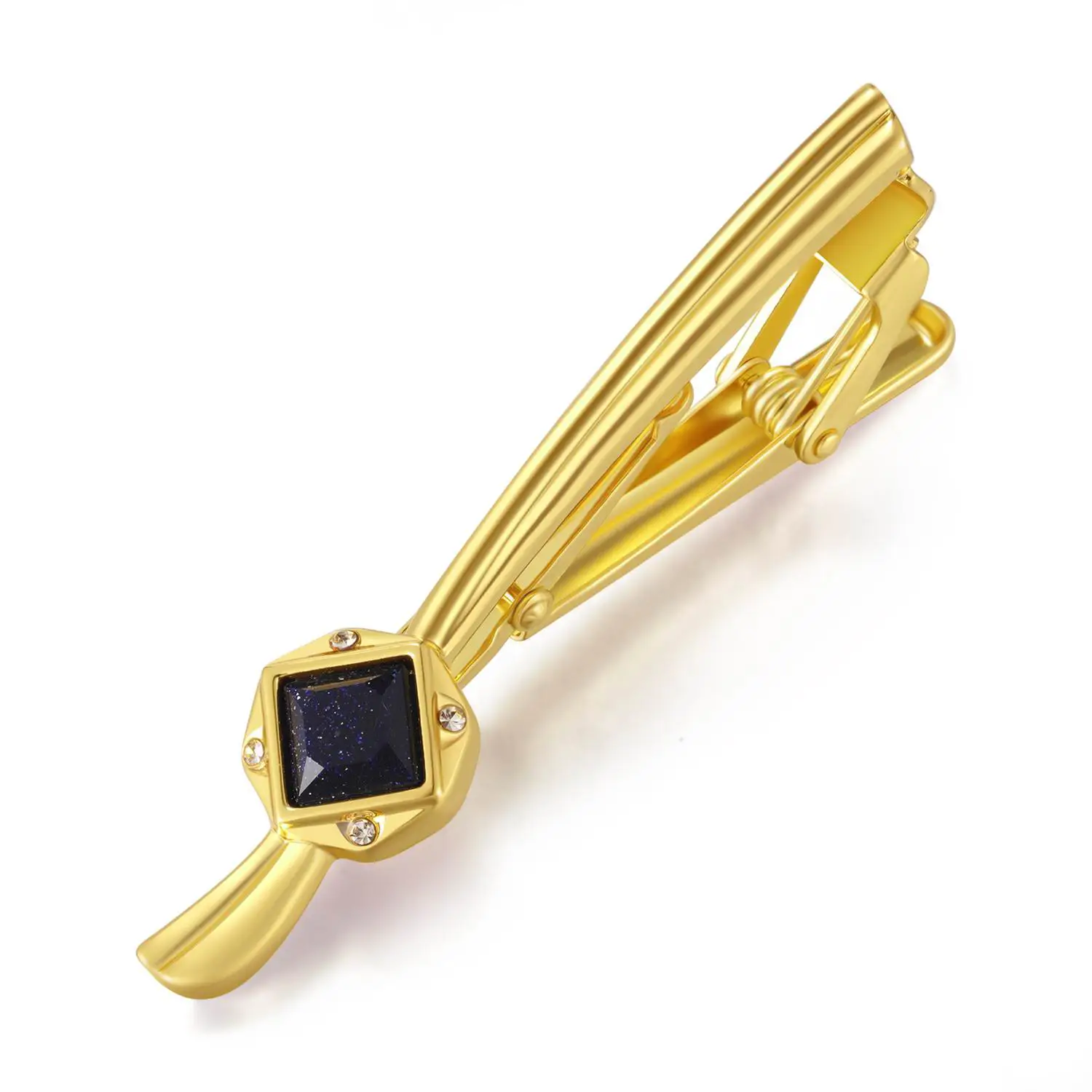Silver Tie Clip with Blue Gemstone 5.6cm Laser - Image 63