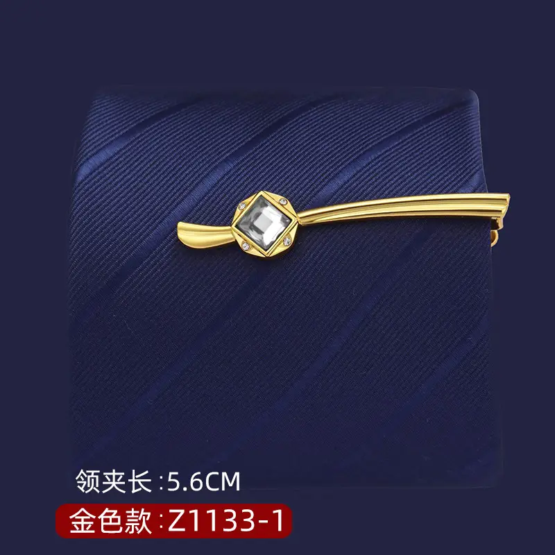 Silver Tie Clip with Blue Gemstone 5.6cm Laser - Image 20