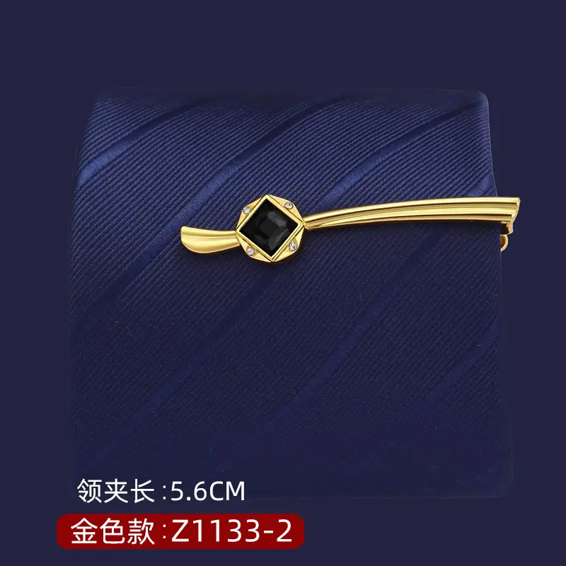 Silver Tie Clip with Blue Gemstone 5.6cm Laser - Image 21