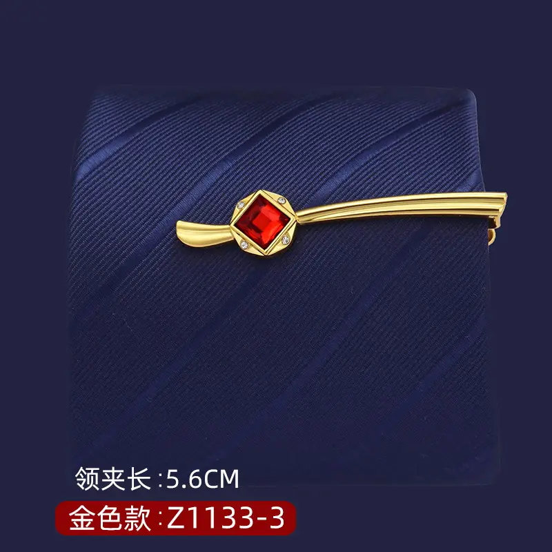 Silver Tie Clip with Blue Gemstone 5.6cm Laser - Image 22