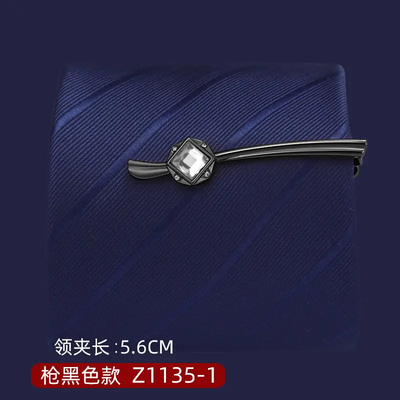 Silver Tie Clip with Blue Gemstone 5.6cm Laser - Image 25