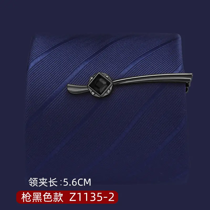 Silver Tie Clip with Blue Gemstone 5.6cm Laser - Image 26