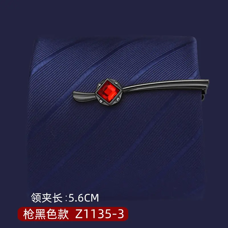 Silver Tie Clip with Blue Gemstone 5.6cm Laser - Image 27