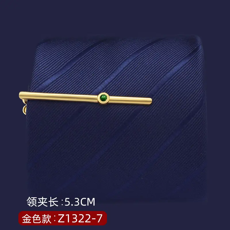 Silver Tie Clip with Blue Gemstone 5.6cm Laser - Image 42