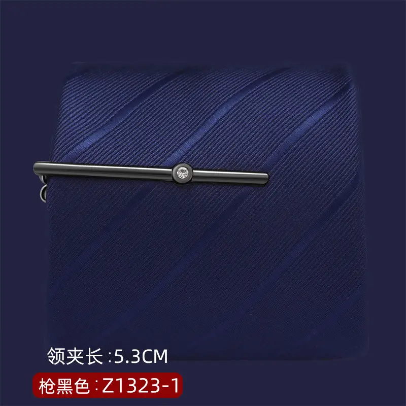 Silver Tie Clip with Blue Gemstone 5.6cm Laser - Image 43