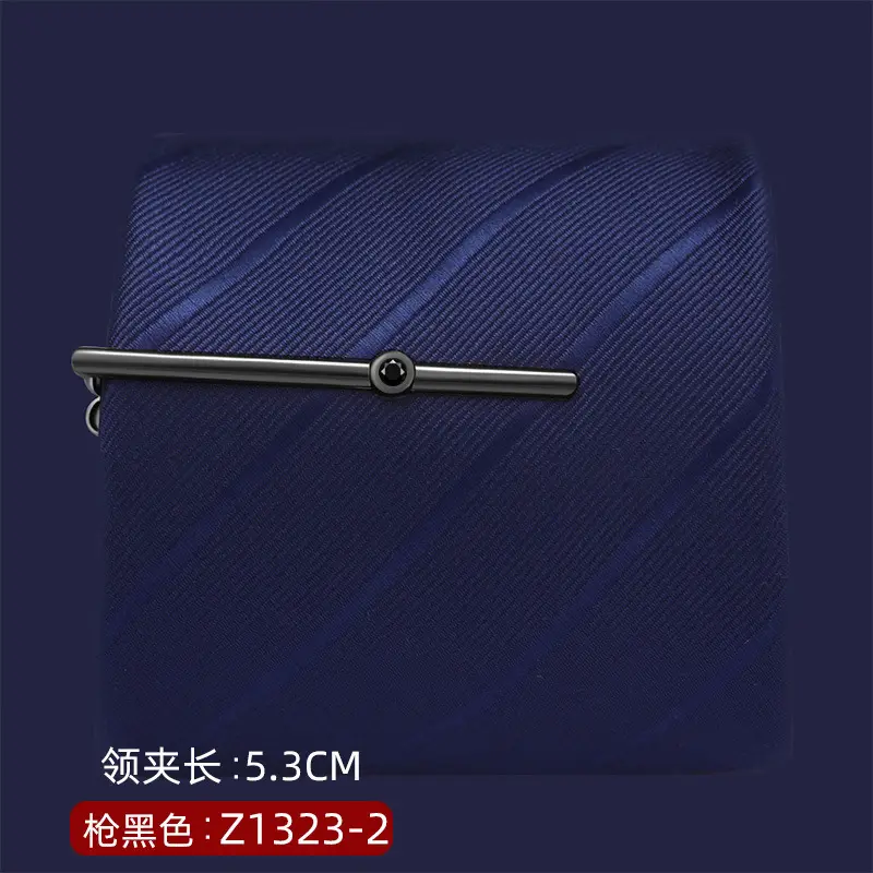 Silver Tie Clip with Blue Gemstone 5.6cm Laser - Image 44