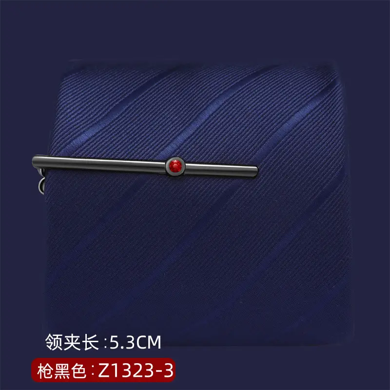 Silver Tie Clip with Blue Gemstone 5.6cm Laser - Image 45