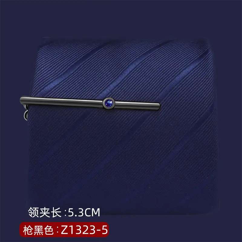 Silver Tie Clip with Blue Gemstone 5.6cm Laser - Image 46