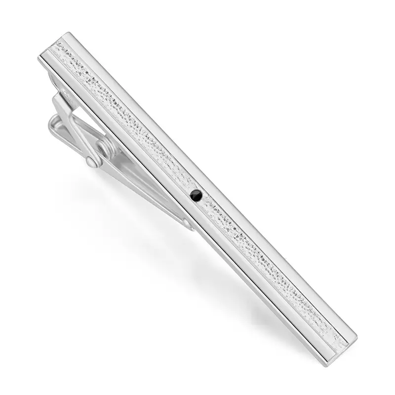 Silver Tie Clip with Blue Gemstone 5.6cm Laser - Image 50