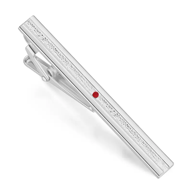 Silver Tie Clip with Blue Gemstone 5.6cm Laser - Image 51