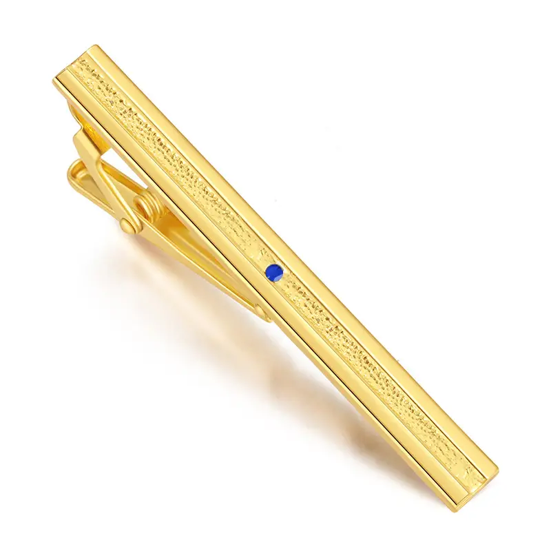 Silver Tie Clip with Blue Gemstone 5.6cm Laser - Image 56
