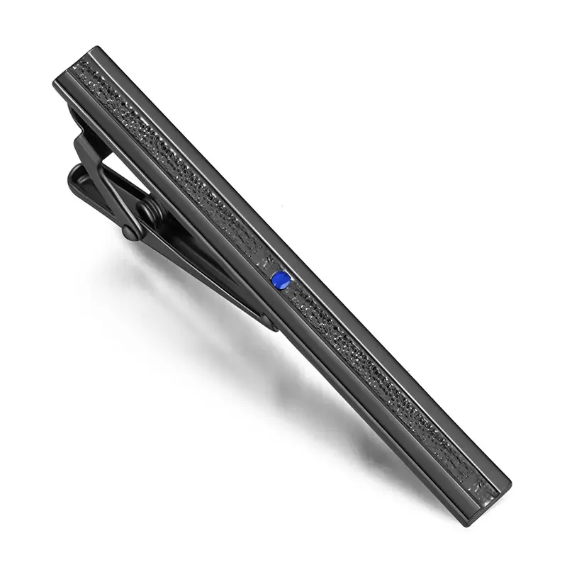 Silver Tie Clip with Blue Gemstone 5.6cm Laser - Image 60