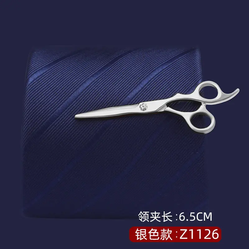 Silver Tie Clip with Blue Gemstone 5.6cm Laser - Image 7