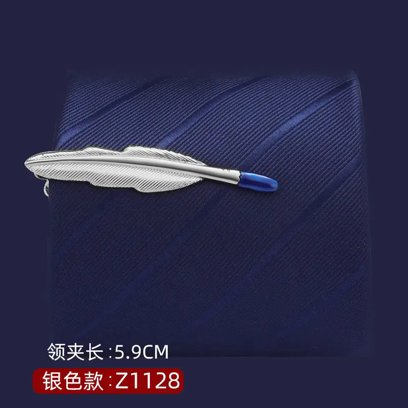 Silver Tie Clip with Blue Gemstone 5.6cm Laser - Image 9