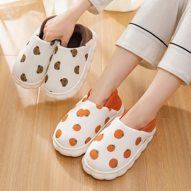 Lidani moon shoes women's indoor home thick bottom warm non-slip breathable cotton slippers postpartum pregnant women wholesale - Image 4