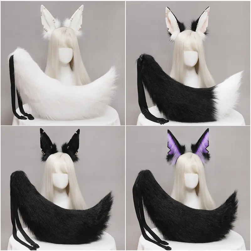 Anubis Wolf Headband B Plush Beast Ear Hair Accessory - Image 11