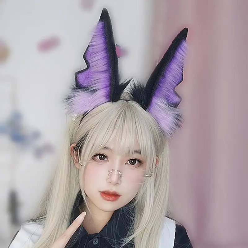 Anubis Wolf Headband B Plush Beast Ear Hair Accessory - Image 13